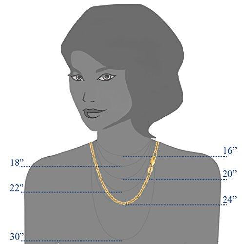 【並行輸入品】14kイエローゴールドフォルサントナチェーンネックレス、3.1mm、24" Jewelry Affairs 14k Yellowの画像