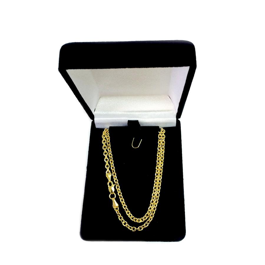 【並行輸入品】14kイエローゴールドフォルサントナチェーンネックレス、3.1mm、24" Jewelry Affairs 14k Yellowの画像