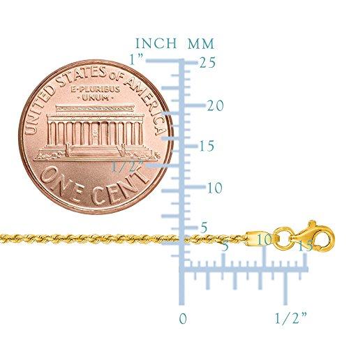 【並行輸入品】14kイエローゴールドソリッドダイヤモンドロイヤルロープチェーンネックレス、1.5mm、16" Jewelry Affairs 1の画像