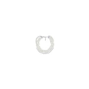 【並行輸入品】[Bling Jewelry] 「ブライダルハンドノット3列ワイドホワイトシミュレートパールストランドチョーカーカラーネックレス、の画像