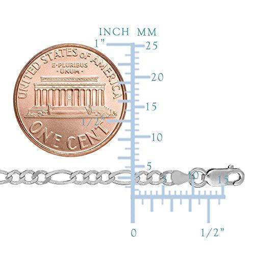 【並行輸入品】スターリングシルバーロジウムメッキフィガロチェーンネックレス、3.0mm、18" Sterling Silver Rhodium_4