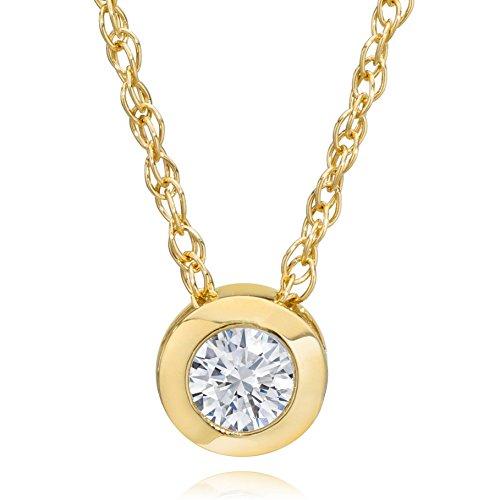 【並行輸入品】Pompeii3 Inc. (ポンペイ3社) 0.38ct SI ベゼル ソリティア ダイヤモンド 14Kゴールド 新品 ペンダンの画像
