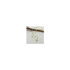 【並行輸入品】14K イエローゴールド ロザリオ ネックレス 2.5mm ビーズ ロザリー チェーン ネックレス (16 18 20インチ) Sの画像