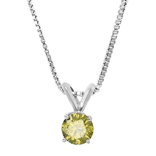 【並行輸入品】VIR JEWELS 1/2 cttw ダイヤモンドペンダント イエローダイヤモンド ソリティアペンダントネックレス レディース_4