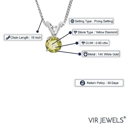 【並行輸入品】VIR JEWELS 1/2 cttw ダイヤモンドペンダント イエローダイヤモンド ソリティアペンダントネックレス レディース_7