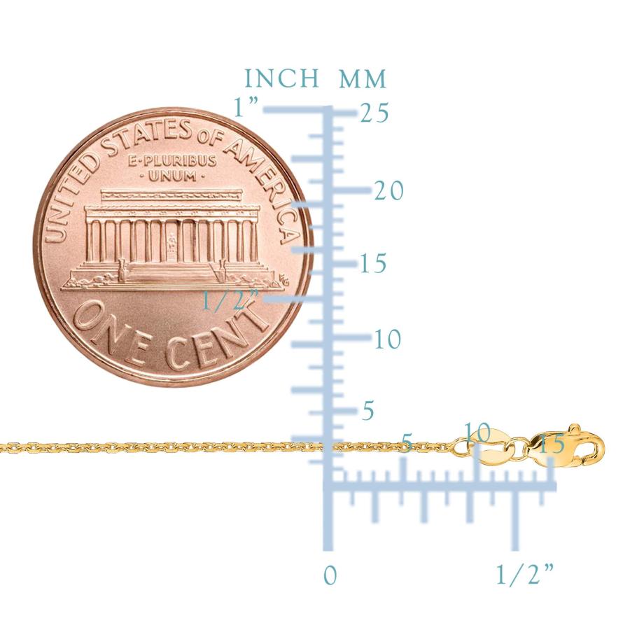 【並行輸入品】[JewleryAffairs] 10kイエローゴールドケーブルリンクチェーンネックレス、1.1mm、16 " Jewelry A_3