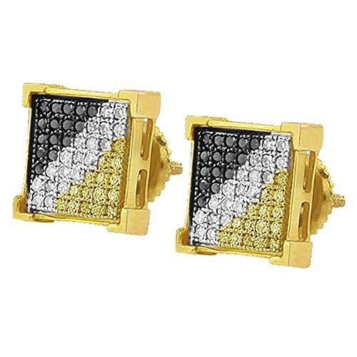 【並行輸入品】0.50カラットCTWスターリングシルバーReal Diamond ProngメンズヒップホップIcedスタッドイヤリング Dazの画像