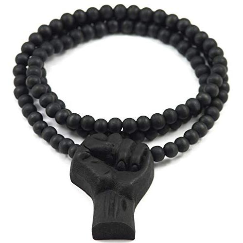 【並行輸入品】GWOOD天然木製ペンダントネックレス パワーフィスト GWOOD Power Fist Wood Pendant Freedomの画像