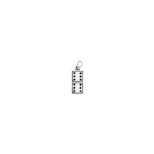 【並行輸入品】スターリングシルバーOne Sided Domino Game Pieceチャーム LGU Sterling Silver One_2