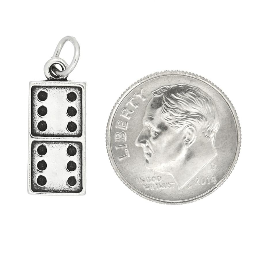 【並行輸入品】スターリングシルバーOne Sided Domino Game Pieceチャーム LGU Sterling Silver One_3
