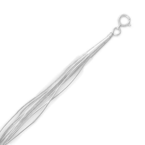 【並行輸入品】スターリングシルバー20インチ10ストランドリキッドシルバーネックレス 春閉環 925 Sterling Silver 20 In_1