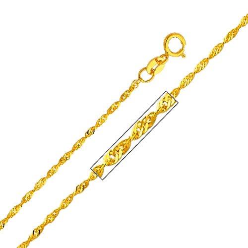 【並行輸入品】14K ツートーンゴールド イエス クロス 宗教ペンダント 1.2mmシンガポールチェーンネックレス The World Jeweの画像