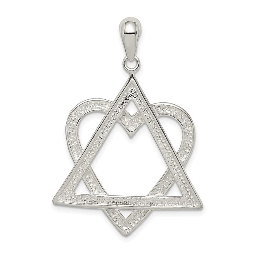 【並行輸入品】925スターリングシルバー ユダヤジュエリー ダビデの星 ハートペンダントネックレス 宗教的 ユダヤ教 ファインジュエリー 女性へ_9