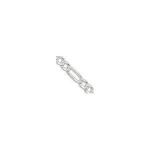 【並行輸入品】925スターリングシルバー 7mm パヴ フラットリンク フィガロチェーンネックレス 22インチ ペンダント チャーム ファインジの画像