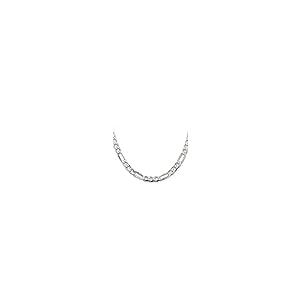 【並行輸入品】925スターリングシルバー 7mm パヴ フラットリンク フィガロチェーンネックレス 22インチ ペンダント チャーム ファインジの画像