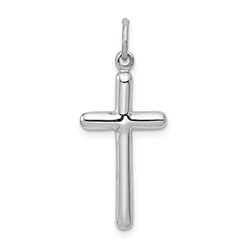 【並行輸入品】14K ホワイトゴールド 十字架 宗教的 ペンダント チャーム ネックレス ラテン ファインジュエリー 女性へのギフトに 14k_1