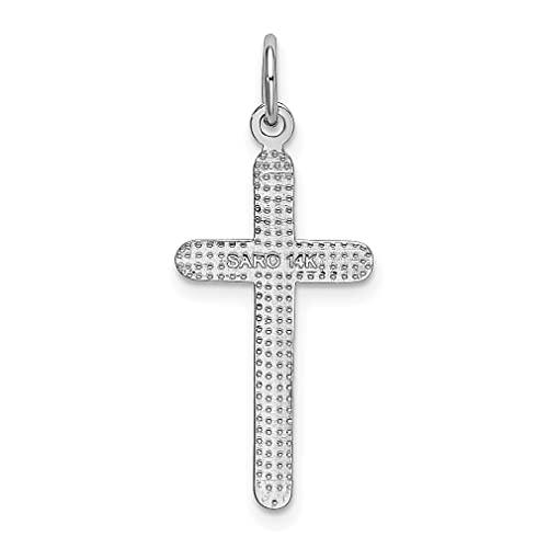【並行輸入品】14K ホワイトゴールド 十字架 宗教的 ペンダント チャーム ネックレス ラテン ファインジュエリー 女性へのギフトに 14k_7