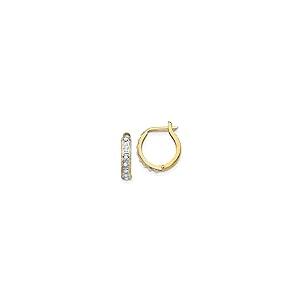 【並行輸入品】14K イエローゴールド ダイヤモンド ラウンド ヒンジ フープ イヤリング ファインジュエリー 女性へのギフトに， 該当なし，_2
