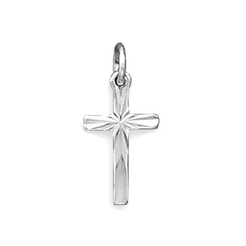 【並行輸入品】子のクロスペンダントネックレスダイヤモンドカットスターリングシルバー、ペンダントのみ Cross Pendant Necklaceの画像