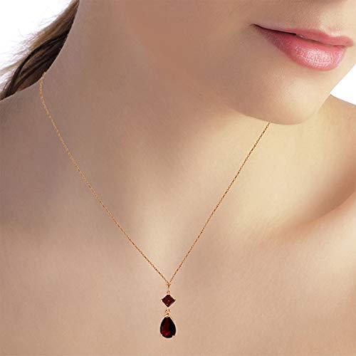 【並行輸入品】14 Kローズゴールド天然ガーネットドロップペンダントネックレス Galaxy Gold GG 14k 18" Rose Goldの画像