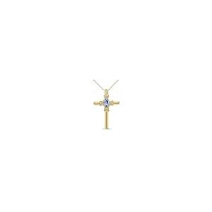 【並行輸入品】タンザナイトとダイヤモンドクロスペンダント10?Kイエローゴールド SZUL Tanzanite and Diamond Crosの画像
