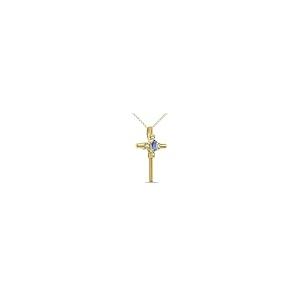 【並行輸入品】タンザナイトとダイヤモンドクロスペンダント10?Kイエローゴールド SZUL Tanzanite and Diamond Crosの画像