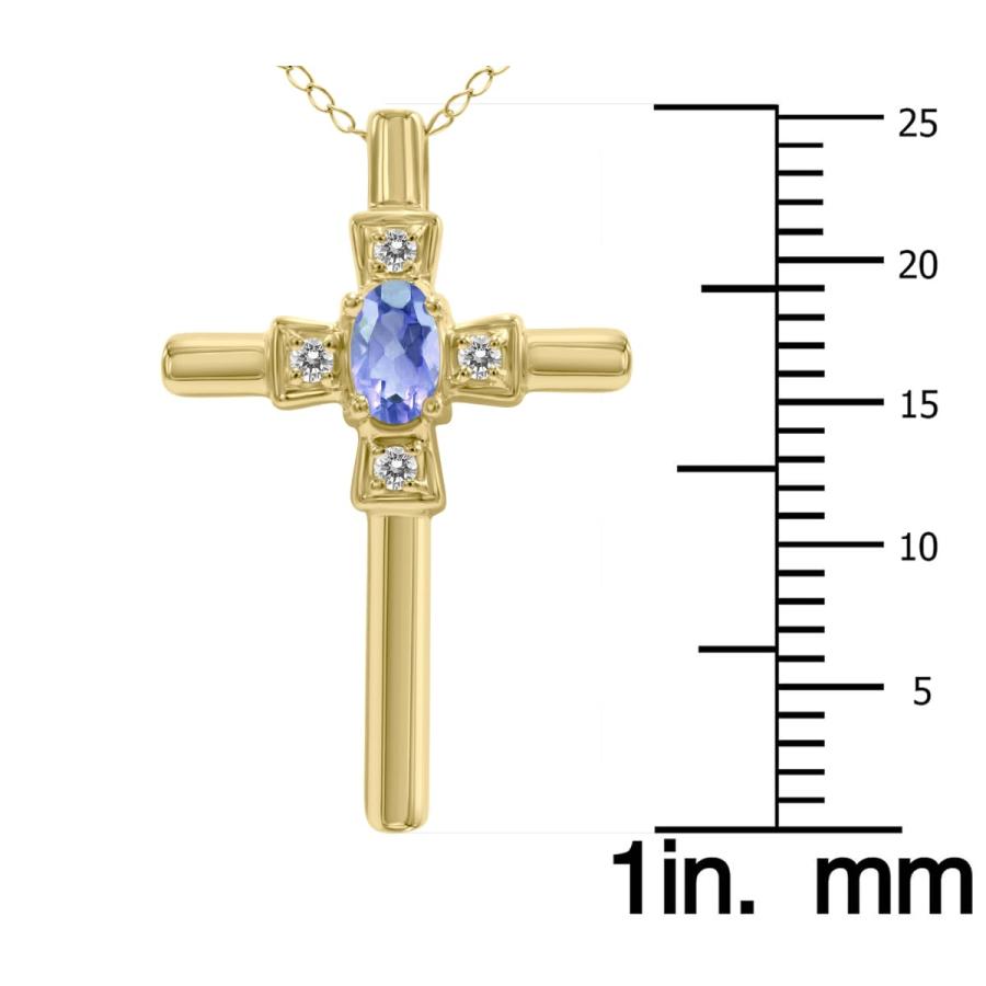 【並行輸入品】タンザナイトとダイヤモンドクロスペンダント10?Kイエローゴールド SZUL Tanzanite and Diamond Crosの画像