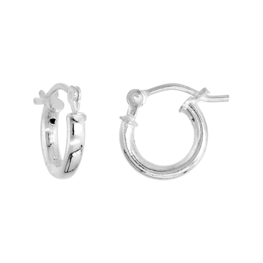 【並行輸入品】3ペアスターリングシルバーTinyチューブフープイヤリング留めpost snap 2?mm厚3?/ 8インチラウンド 3 Pair_3