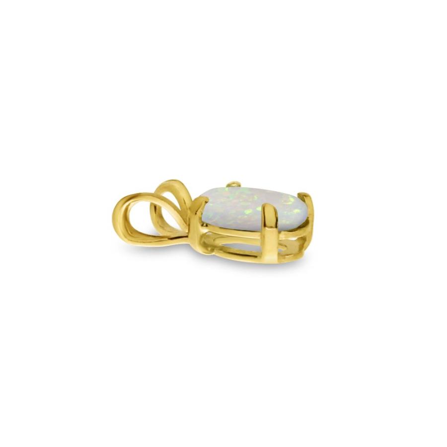 【並行輸入品】16"チェーン付き10kイエローゴールドオーバルオパールペンダント 10k Yellow Gold Oval Opal Penda
