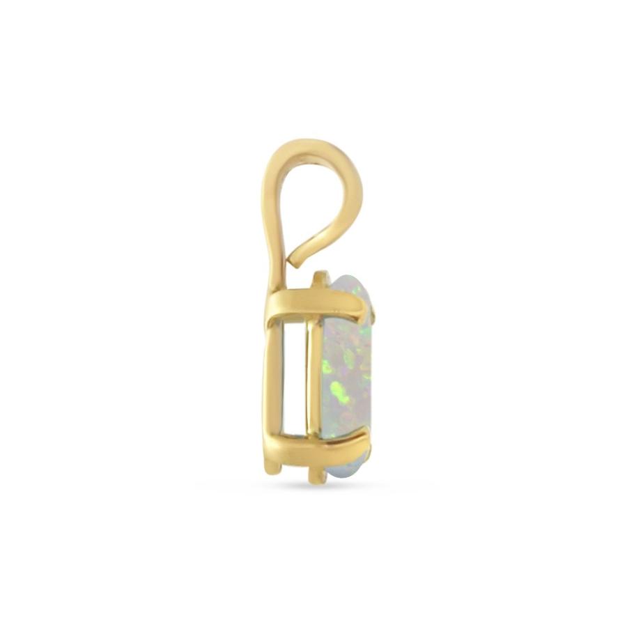 【並行輸入品】16"チェーン付き10kイエローゴールドオーバルオパールペンダント 10k Yellow Gold Oval Opal Penda