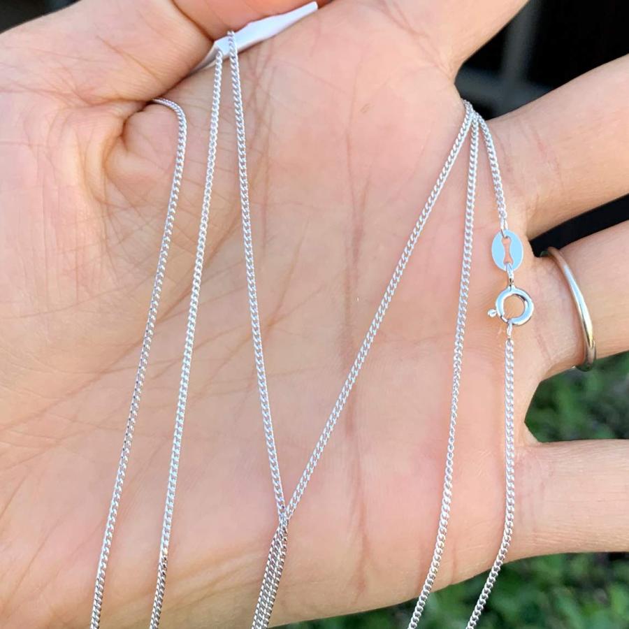 【並行輸入品】Adabele 1pc Real 925 Sterling Silver 1.2mm Curb Cable Chain Neckの画像