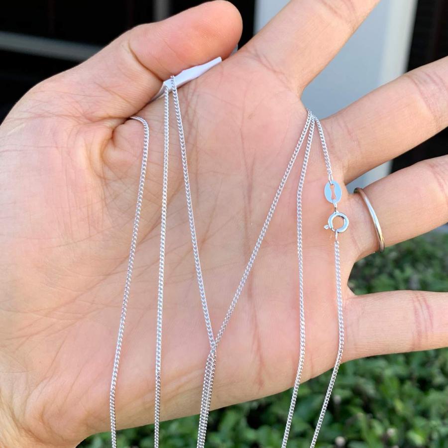 【並行輸入品】Adabele 1pc Real 925 Sterling Silver 1.2mm Curb Cable Chain Neckの画像