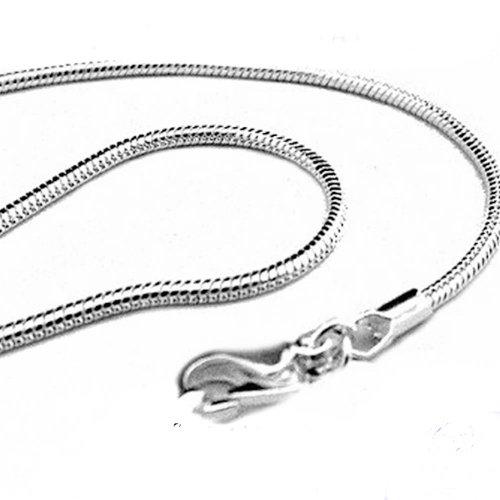 【並行輸入品】スネークチェーン ソリッド .925スターリングシルバー イタリア製, 宝石なし Oxford Diamond Co 20" 1mの画像