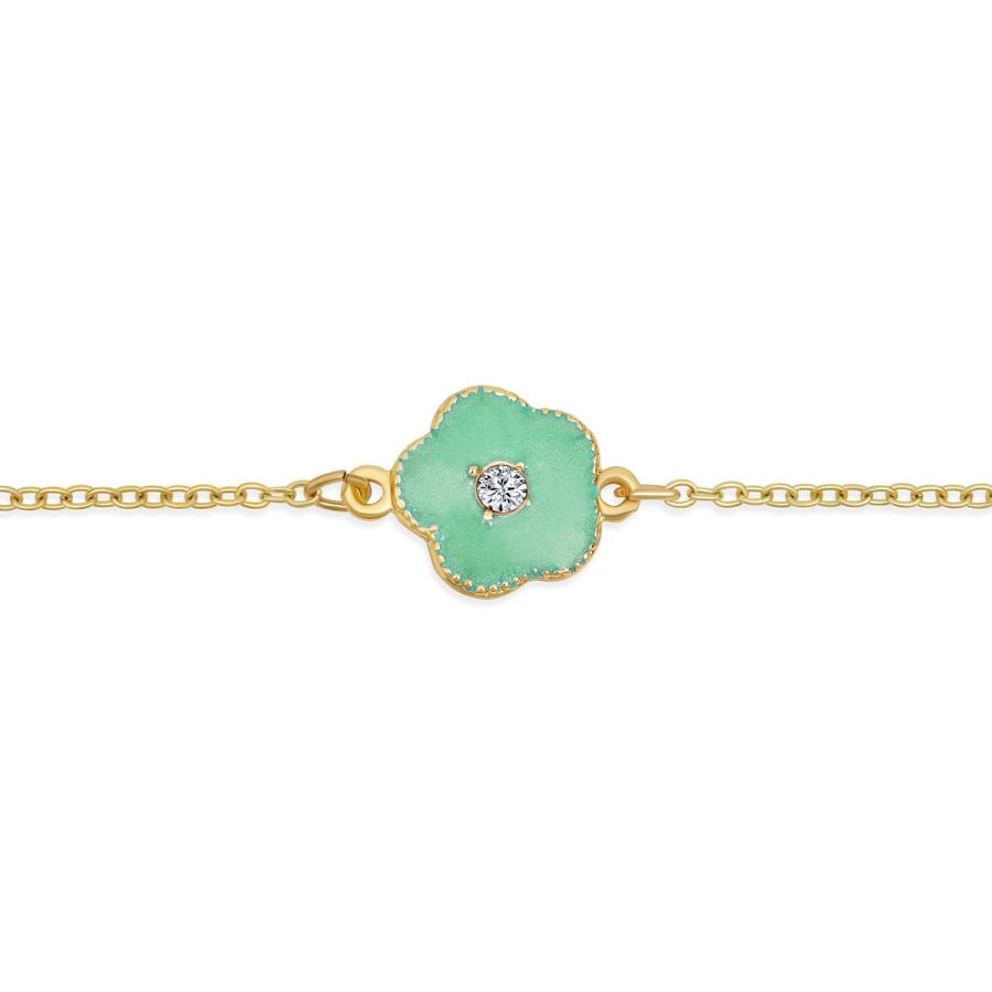 【並行輸入品】[Bling Jewelry] ファッションアクアブルーエナメル花長いラップ層金めっき結晶アクセント駅チェーン ラップ層クローバー_3