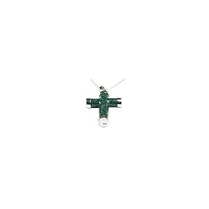 【並行輸入品】NOVICA .925スターリングシルバー 天然翡翠クロスペンダントネックレス 18インチ マヤホープ ハンドメイド， 翡翠 NO_8