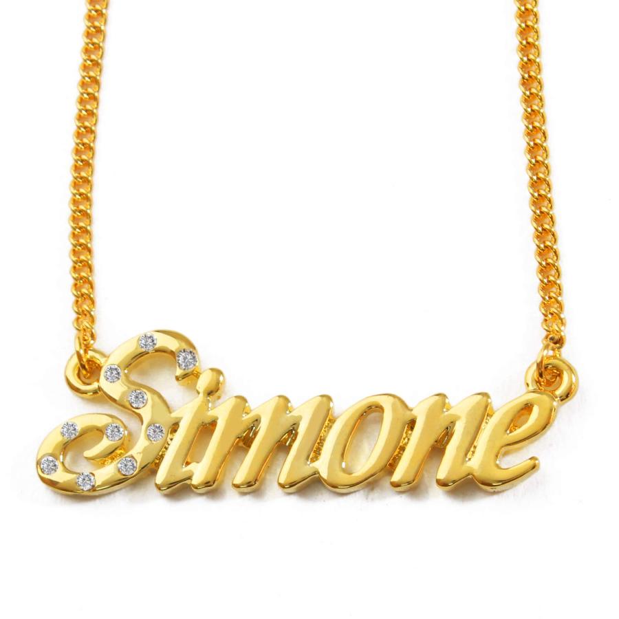 【並行輸入品】名前ネックレス" Simone " 18?Kゴールドメッキ Simone Name Necklace 18K