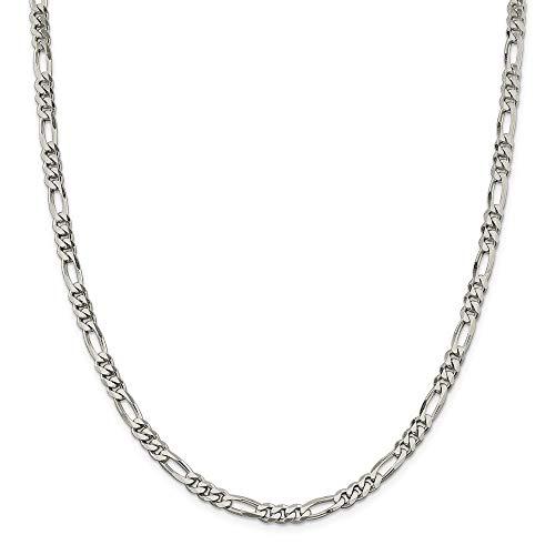 【並行輸入品】スターリングシルバーロジウムメッキ5.25?MMフィガロチェーンネックレス? ?長オプション: 20?24 925 Sterlin_1