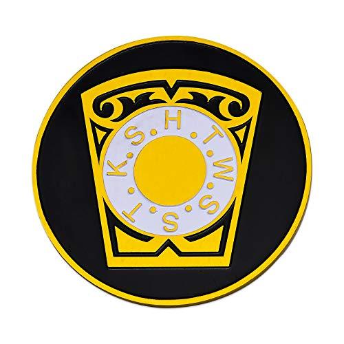 【並行輸入品】York Rite キーストーン ラウンド フリーメーソン オートエンブレム ブラック\u0026ゴールド 直径3インチ York Riteの画像