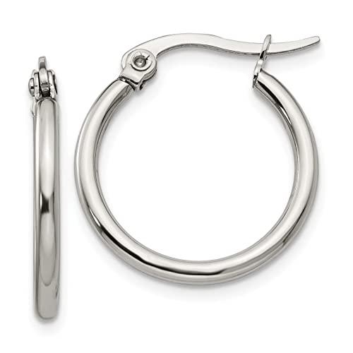【並行輸入品】Stainless Steel Hoop Earrings 19.5MM Diameter_1