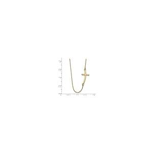 【並行輸入品】IceCarats 14?KイエローゴールドLarge Sideways Curvedクロス宗教チェーンネックレス十字架 14kの画像