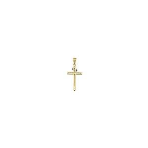 【並行輸入品】Iceカラット14 K 2つトーンイエローゴールドクロス宗教ペンダントチャームネックレスPassion Fineジュエリーギフトセの画像