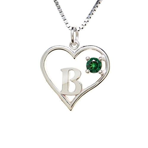【並行輸入品】スターリングシルバー初期ペンダント文字Bネックレス シルバー Arbach’s Icy Jewelry Sterling Si_1