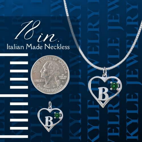 【並行輸入品】スターリングシルバー初期ペンダント文字Bネックレス シルバー Arbach’s Icy Jewelry Sterling Si_7