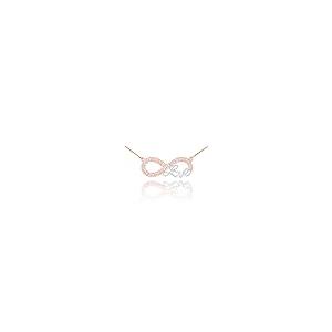 【並行輸入品】Forever 14?KツートンカラーローズゴールドLoveスクリプトダイヤモンドインフィニティペンダントネックレス Foreveの画像
