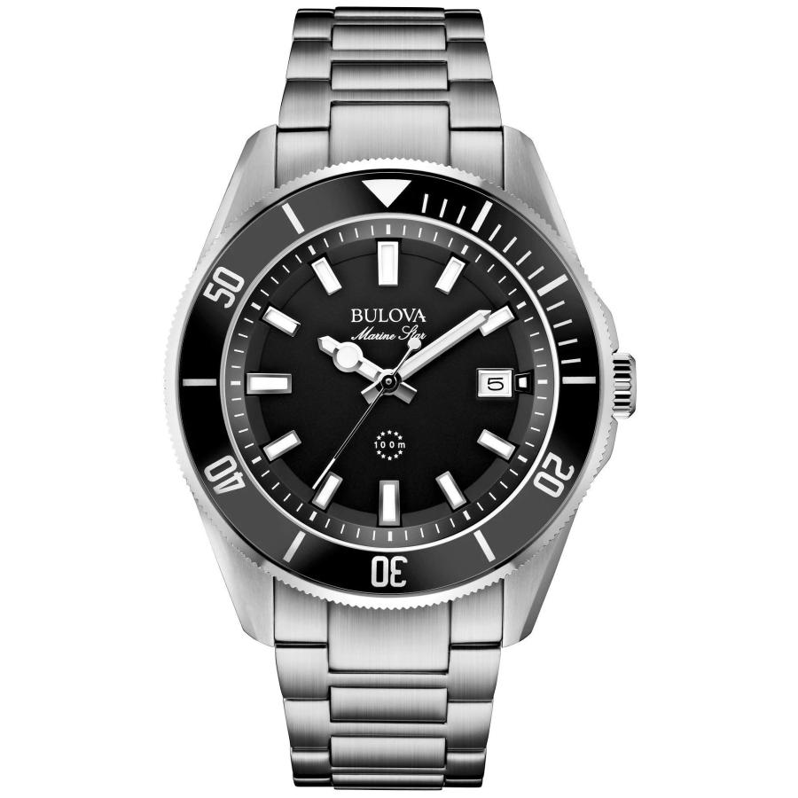 【並行輸入品】[ブローバ]Bulova 腕時計 98B203 Marine Star Silver Tone Steel Black Dial