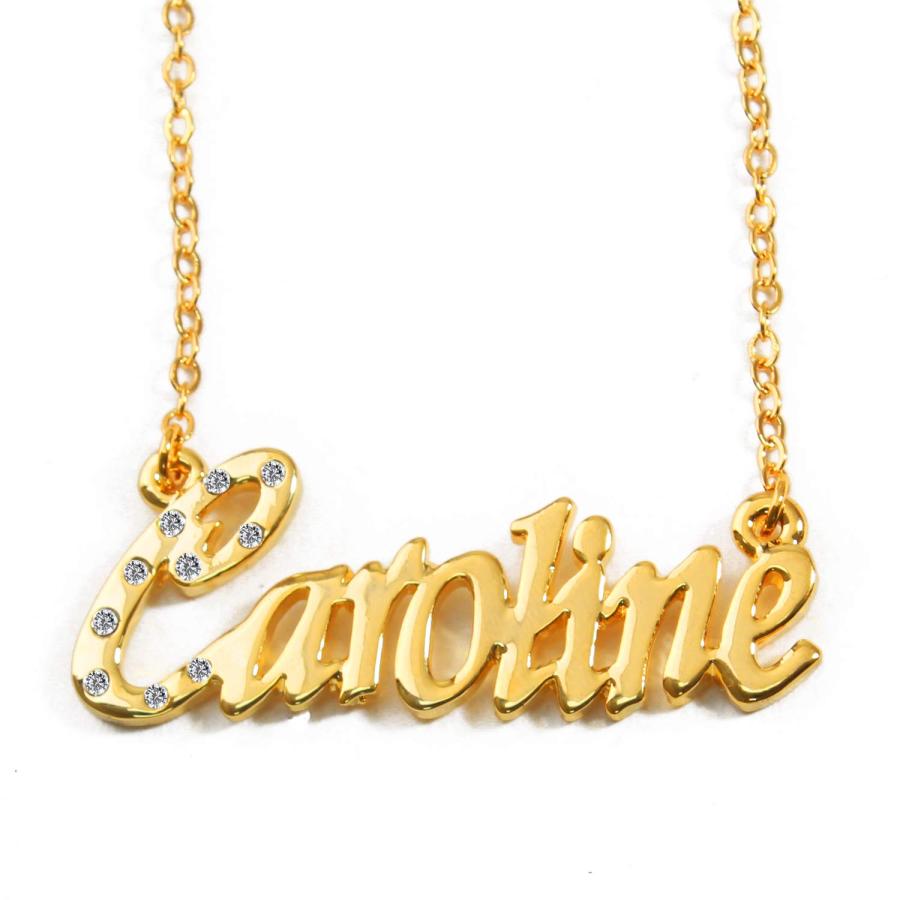 並行輸入品】名前ネックレス「キャロライン」? ?18?Kイエローゴールド