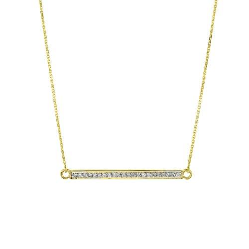 【並行輸入品】Women 's Fine 14?Kイエローゴールド上品ダイヤモンドバーネックレス Women's Fine 14k Yellowの画像