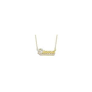 【並行輸入品】14 K 2つトーンゴールドPersonalized 3d名前ダブルプレートネックレス   スタイル7   カスタマイズAny Nの画像