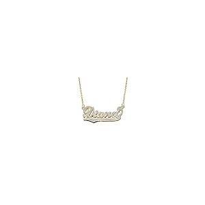 【並行輸入品】14 K 2つトーンゴールドPersonalized 3d名前ダブルプレートネックレス   スタイル3   カスタマイズAny Nの画像