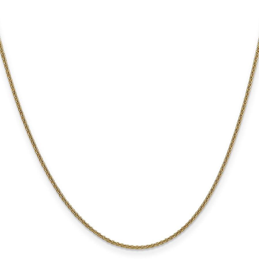 【並行輸入品】14K イエローゴールド 20インチ 1.4mm ラウンドリンクケーブルチェーンネックレス ペンダントチャーム ファインジュエリーの画像